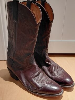 Lucchese Men's Dark Brown Leather Western Boots